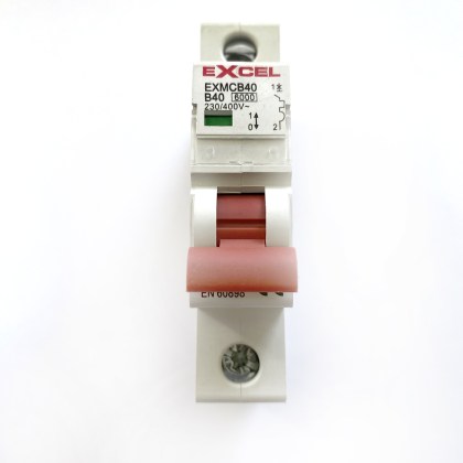 Excel EXMCB40 Red Toggle B40 40A 40 Amp MCB Circuit Breaker Type B